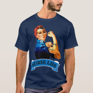 Rosie de Riveter  Retro Nurse Life RN T-shirt