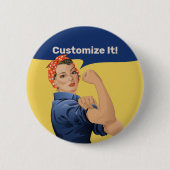 Rosie de Riveter Ronde Button 5,7 Cm (Voorkant)