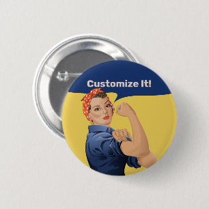 Rosie de Riveter Ronde Button 5,7 Cm
