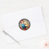 Rosie de Riveter Ronde Sticker (Envelop)