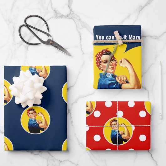 Rosie de Riveter Set 1 | Inpakpapier Vel (Voorkant)