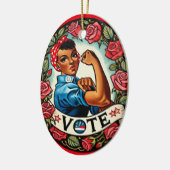 Rosie de Riveter Stem Keramisch Ornament (Links)