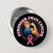 Rosie De riveter sterder dan borstkanker Ronde Button 7,6 Cm (Voorkant /achterkant)