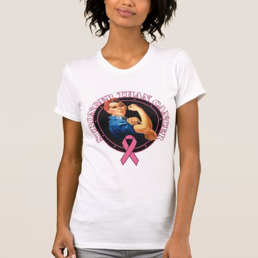 Rosie De riveter sterder dan borstkanker T-shirt (Voorkant)