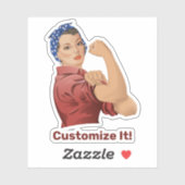 Rosie de Riveter-Sticker Sticker (Vel)