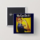 Rosie De riveter-toets Vierkante Button 5,1 Cm (Voorkant /achterkant)