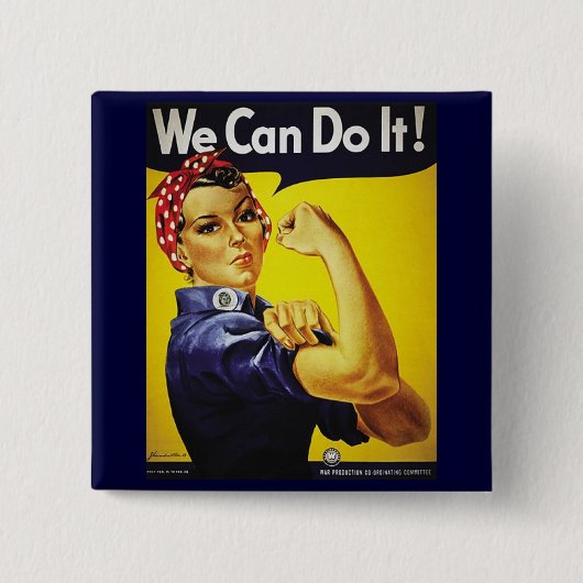 Rosie De riveter-toets Vierkante Button 5,1 Cm (Voorkant)