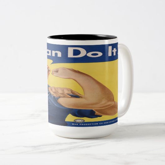 Rosie de Riveter Tweekleurige Koffiemok (Voorkant rechts)