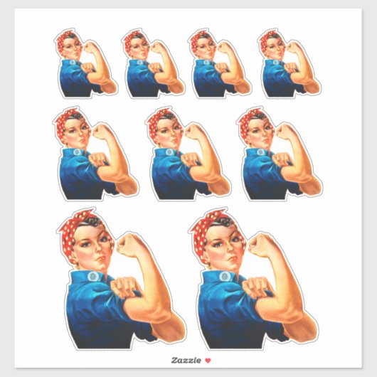 Rosie De Riveter Vermenigvuldigd met 9 Sticker (Vel)