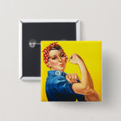 Rosie De Riveter Vierkante Button 5,1 Cm (Voorkant /achterkant)