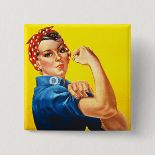 Rosie De Riveter Vierkante Button 5,1 Cm