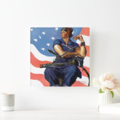 Rosie de Riveter Vierkante Klok (Huis)