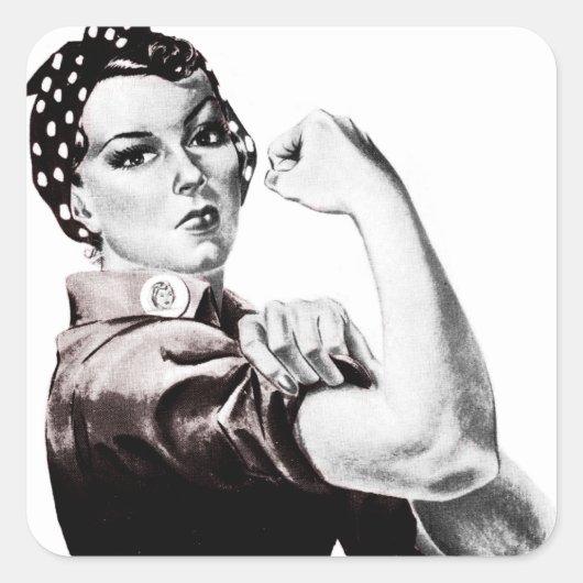 Rosie de Riveter Vierkante Sticker (Voorkant)