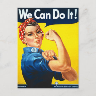 Rosie de Riveter Vintage-afbeelding Briefkaart