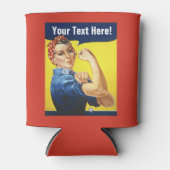 Rosie de Riveter voegt tekst toe Blikjeskoeler (Voorkant)