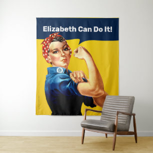 Rosie de Riveter Wandtapijten Personaliseren Wandkleed