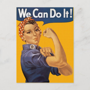 Rosie de Riveter we kunnen het doen met rode pokad Briefkaart
