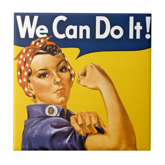 Rosie de Riveter we kunnen het  doen Tegeltje (Voorkant)