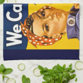 Rosie de Riveter we kunnen het  doen Theedoek (Gevouwen)