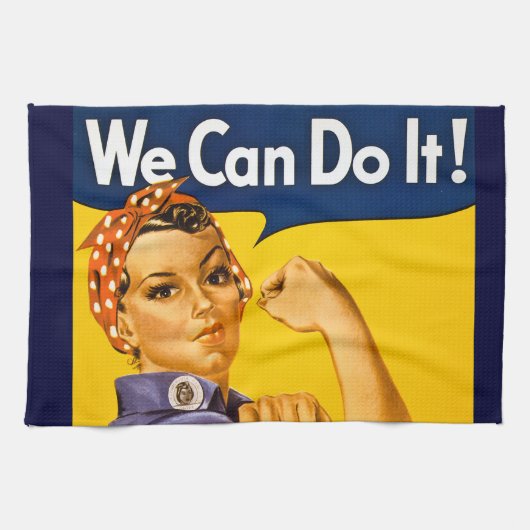 Rosie de Riveter we kunnen het  doen Theedoek (Horizontaal)