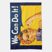 Rosie de Riveter we kunnen het  doen Theedoek (Verticaal)