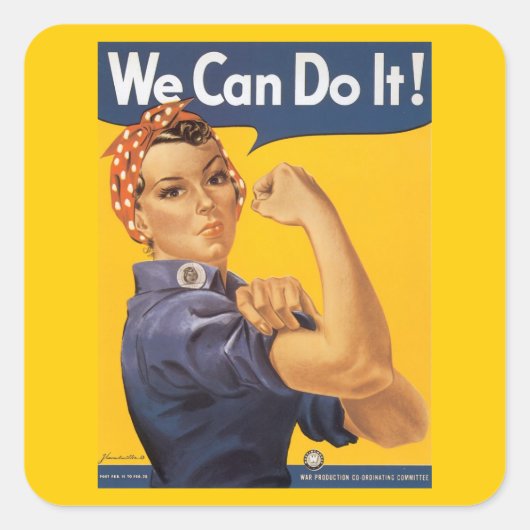 Rosie de Riveter "We kunnen het doen" Vierkante Sticker (Voorkant)