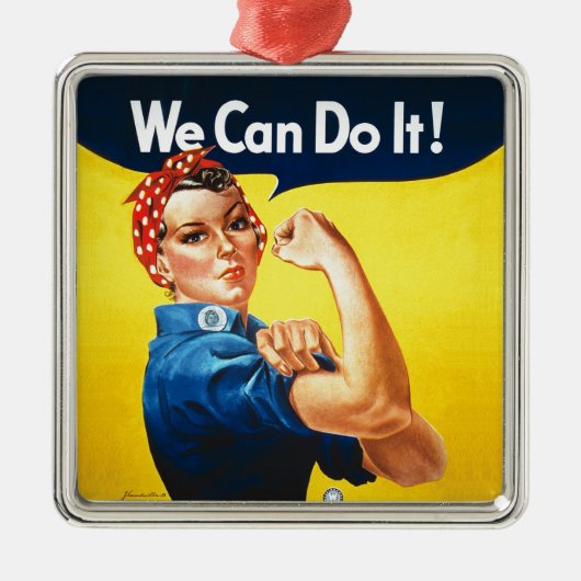 Rosie de Riveter - "We kunnen het!" Metalen Ornament (Voorkant)