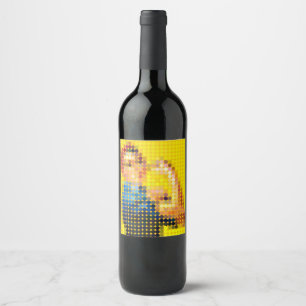 Rosie de Riveter - "We kunnen het!" pixeldot Wijn Etiket