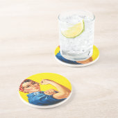 Rosie De Riveter Zandsteen Onderzetter (Zijkant)