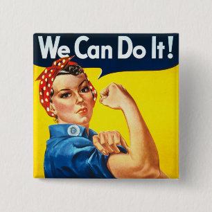 Rosie de Rivetter Vierkante Button 5,1 Cm