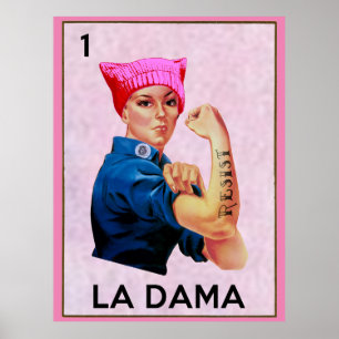 Rosie de rivier weerstaat La Dama Loteria Poster