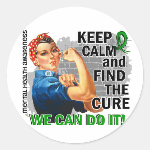 Rosie Keep Calm Mental Health.png Ronde Sticker