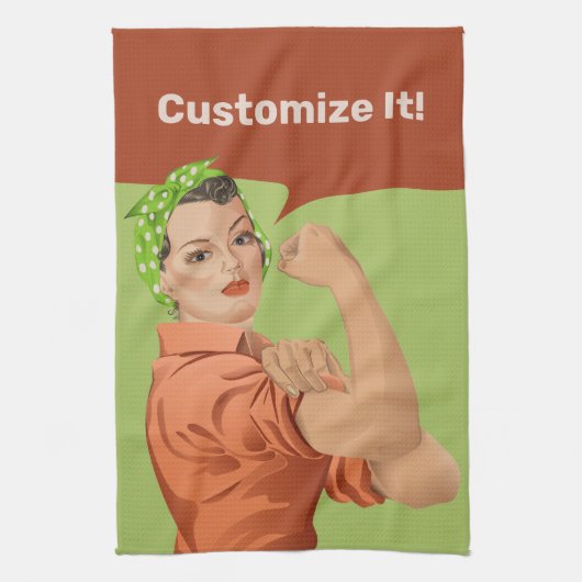 Rosie la serviette de cuisine Riveter (Vertical)