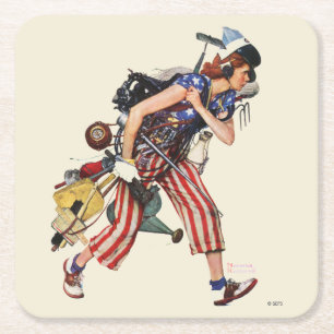 Rosie naar de redding vierkante kartonnen onderzetter