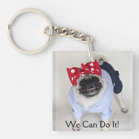 Rosie Pug Riveter Sleutelhanger (voorkant)