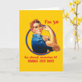 Rosie Riveter 50ste verjaardag Kaart (Gele Bloem)