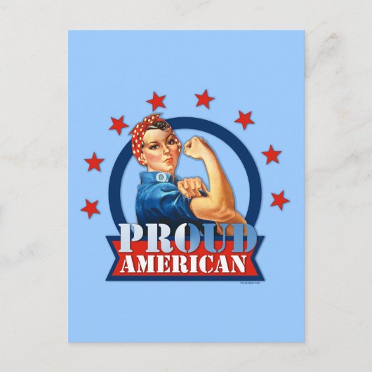 Rosie Riveter Fière Carte postale américaine (Devant)