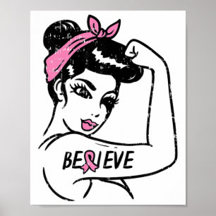 Rosie Riveter gelooft dat het bestrijden van borst Poster