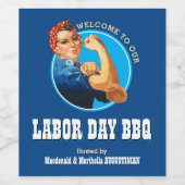 Rosie Riveter LABOR DAY BBQ Wijn Etiket (Enkel label)