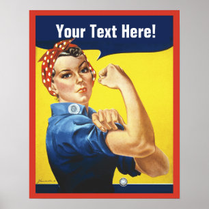 Rosie Riveter met Customize Text Poster