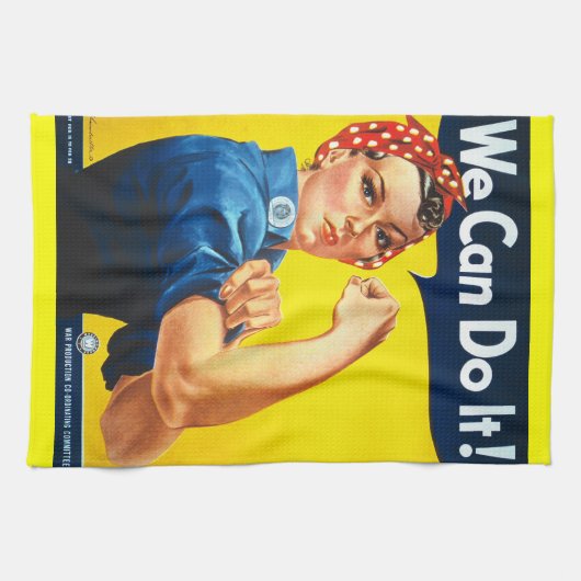 Rosie Riveter  Propaganda Theedoek (Horizontaal)