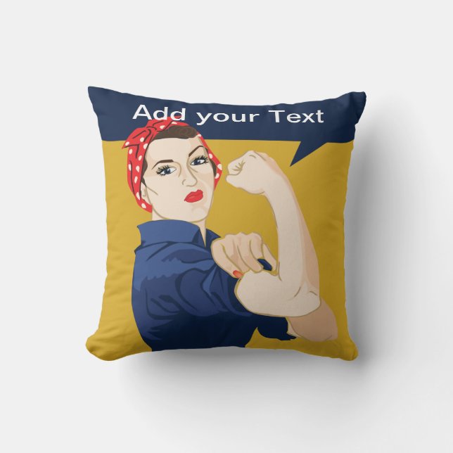Rosie Riveter Strong Woman Kussen (Voorkant)