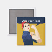 Rosie Riveter Strong Woman Magneet (Voorkant / Achterkant)