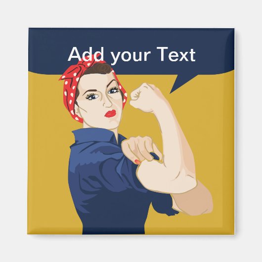Rosie Riveter Strong Woman Magneet (Voorkant)