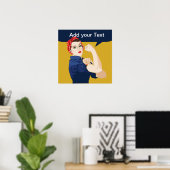 Rosie Riveter Strong Woman Poster (Thuiskantoor)