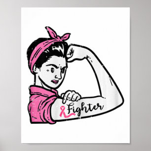 Rosie Riveter vecht tegen borstkanker Awarene Poster