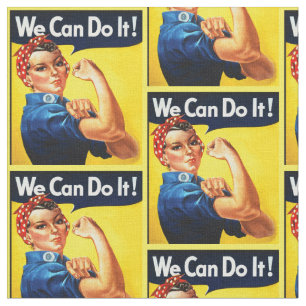 Rosie Riveter. We kunnen het! Feminisme. Vintage Stof