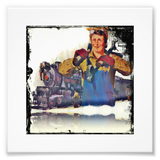 Rosie Riveter Werkt op de WWII van de Rail Road Foto Afdruk