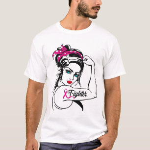 Rosie The Riveter Breast Cancer Awareness T-shirt