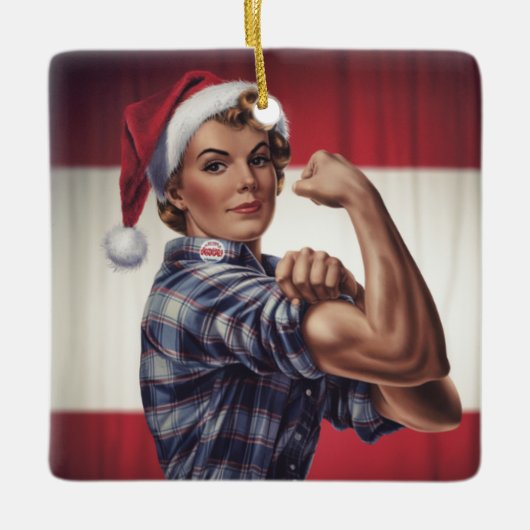 Rosie the Riveter Christmas Ornament (Voorkant)